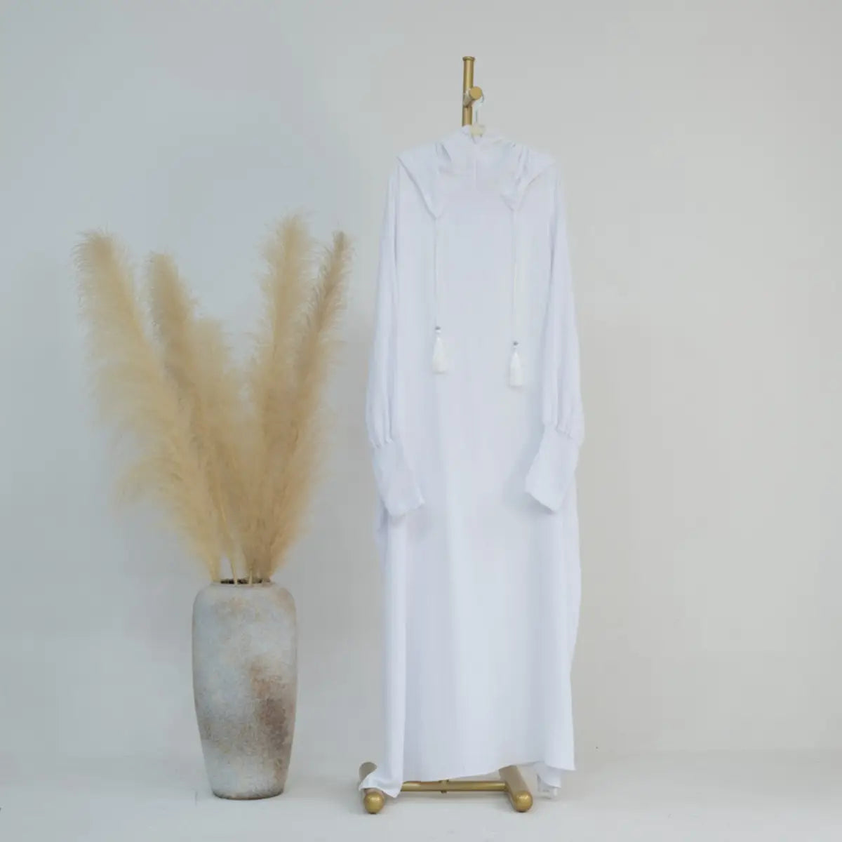 Hooded Abaya Prayer Dress Cotton Blend Jilbab Halal Clothing