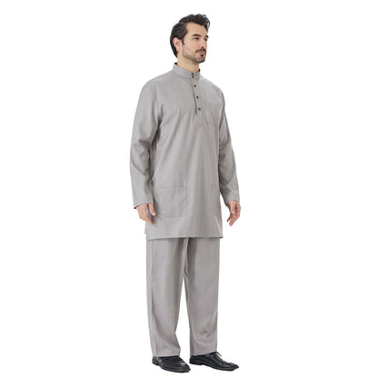 2 Pieces Set Muslim Arab Men Clothing Tops And Pants Suit Set #26T850