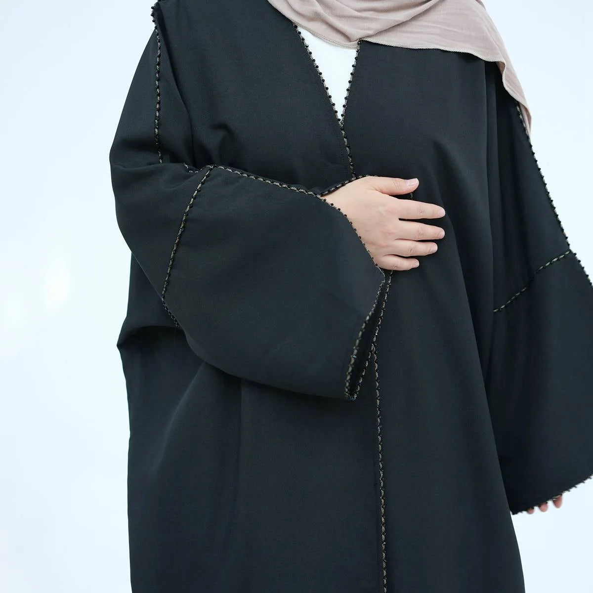 فستان عباية مفتوح من الخرز #24849
