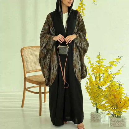 Muslim Women Open Abaya Dress With Matching Hijab #25243