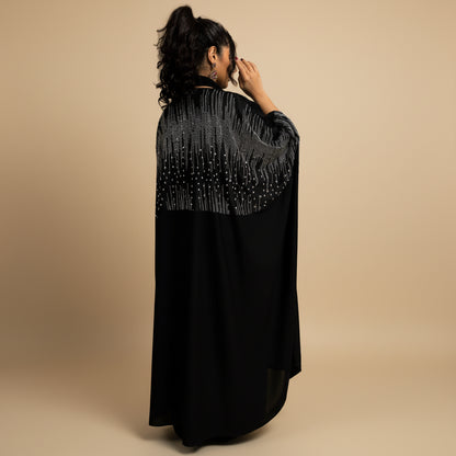 فستان عباية مفتوح من كارديجان مرصع بأحجار الراين للنساء المسلمات #25212