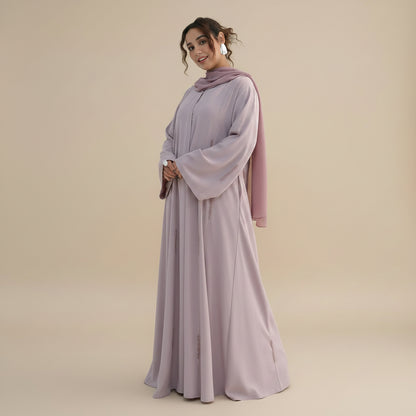 Hand beading Open Abaya Dress For Women - Coffee/Black/Dark Gray/Pink - #261106