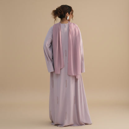 Hand beading Open Abaya Dress For Women - Coffee/Black/Dark Gray/Pink - #261106