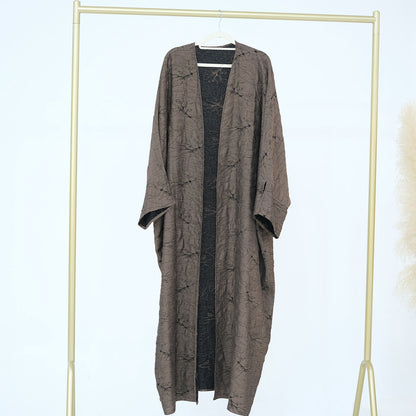 عباية مفتوحة من الجاكار قابلة للعكس للنساء المسلمات #26B012