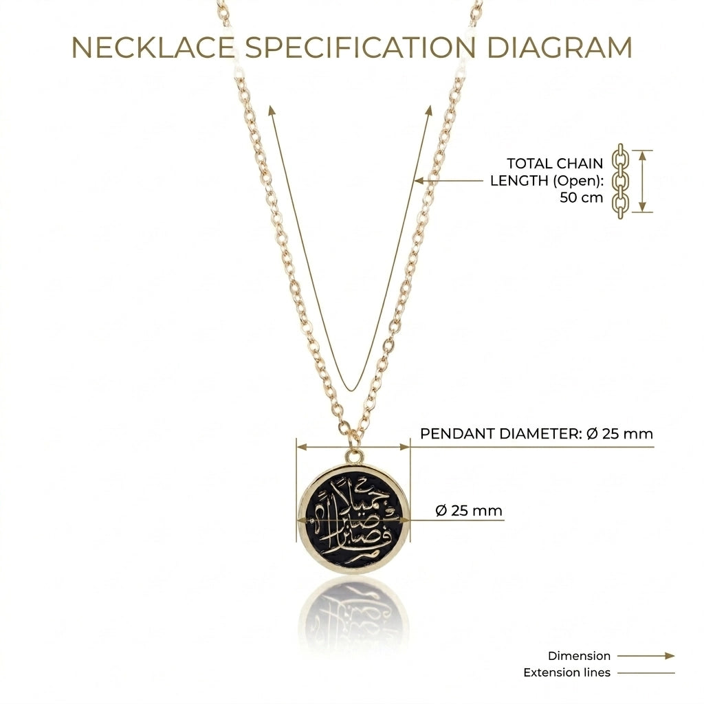 Arabic Calligraphy Colorful Necklace Jewelry