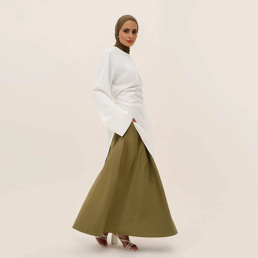 طقم نسائي مسلم مكون من قطعتين، بلوزة وتنورة، رقم 251100