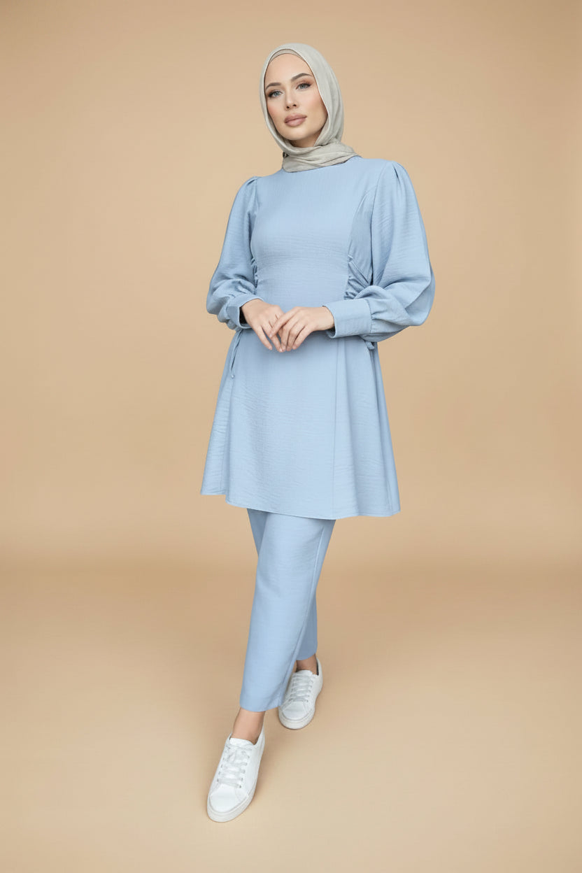 Muslim Women 2 Pieces Tops And Pants Suit Set - Daily Wear - #261215