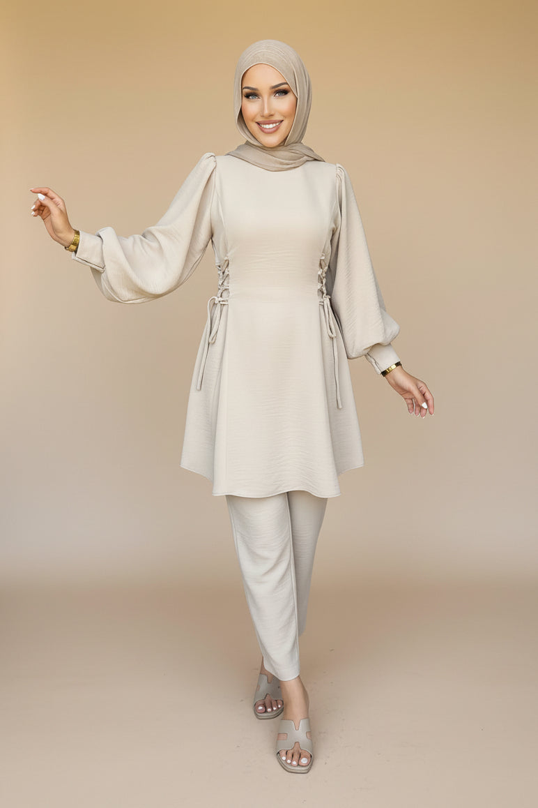 Muslim Women 2 Pieces Tops And Pants Suit Set - Daily Wear - #261215