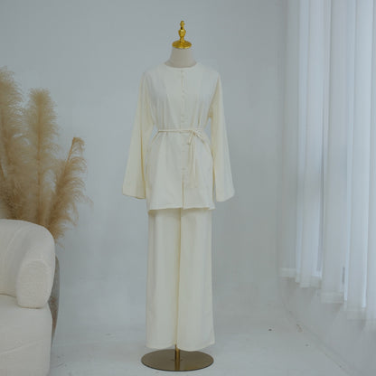 Daily Wear Muslim Women 2 Pieces Set Tops And Pants Suit Set #251312