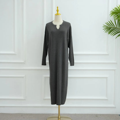 Heavy Thick Knitted Abaya Dress #25W011