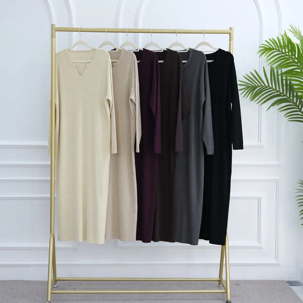 Winter Fall Heavy Thick Knitted Abaya Dress #25W011