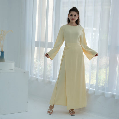 Crepe Abaya Dress With Side Tie Belt #251077