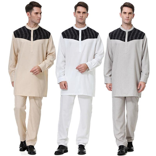 Arab Men Clothing Set Butang Baju Melayu Lelaki