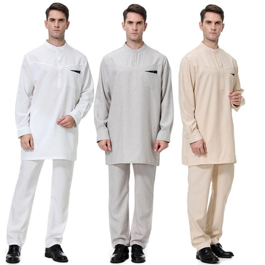Middle East Arab Men 2 pieces Clothing Set Tops And Pants