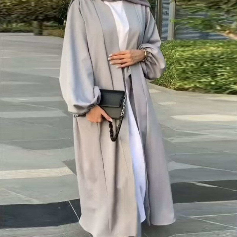 With Pockets 11 Color Options Kimono Cardigan Open Abaya Dress For Muslim Women