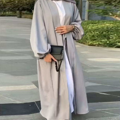 With Pockets 11 Color Options Kimono Cardigan Open Abaya Dress For Muslim Women