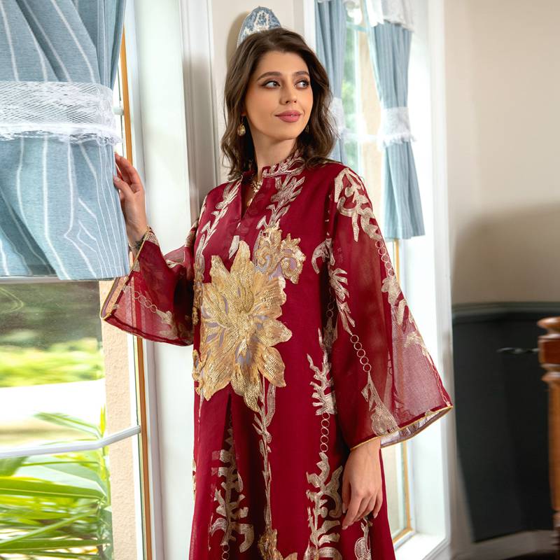 Eid Luxury Caftan Kaftan Dress Jalabiya With Sequins Embroidered