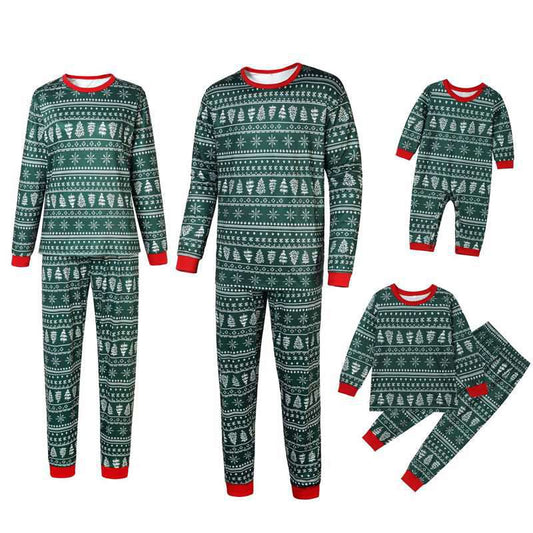 Matching Family Printed Holiday Christmas Pajamas Pjs Set