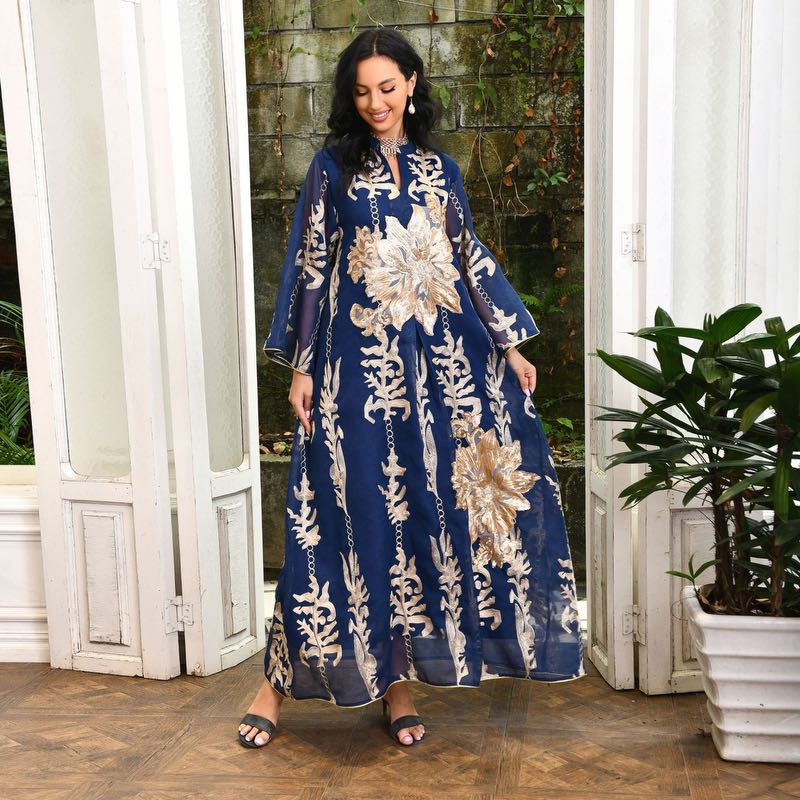 Eid Luxury Caftan Kaftan Dress Jalabiya With Sequins Embroidered