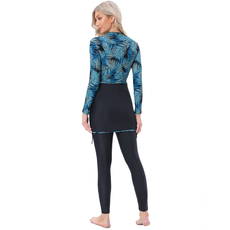 3 Pieces Set Muslim Women Swimwear Swimsuit Burkini Islamic Bathing Suit