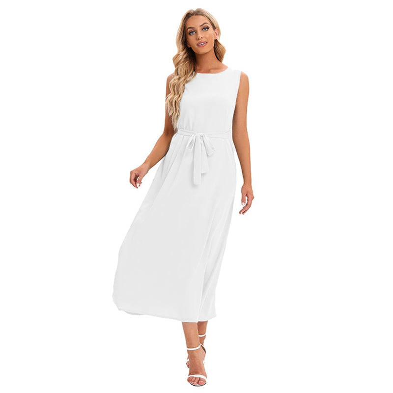 Solid Color Abaya Under Sleeveless Inner Slip Dress Underdress For Muslim Women