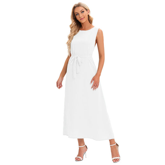 Solid Color Abaya Under Sleeveless Inner Slip Dress Underdress For Muslim Women