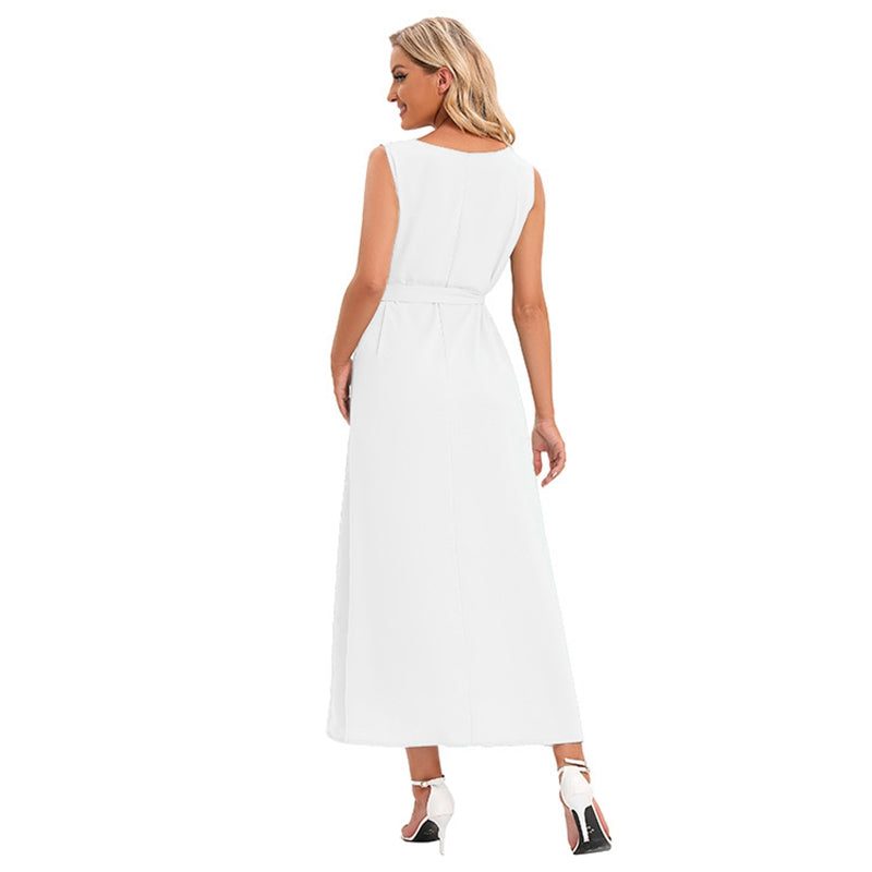 Solid Color Abaya Under Sleeveless Inner Slip Dress Underdress For Muslim Women