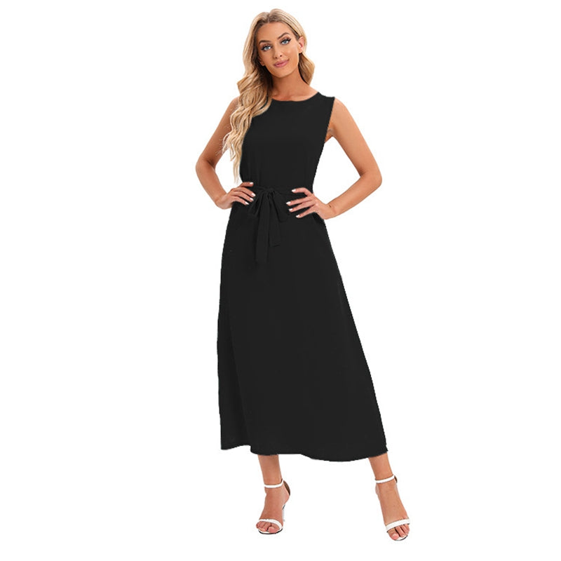 Solid Color Abaya Under Sleeveless Inner Slip Dress Underdress For Muslim Women