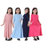 Young Girls Abaya Middle East Arab Clothing Kids School Wear