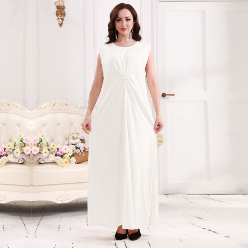 Muslim Women Abaya Under Sleeveless Satin Inner Slip Dress Underdress
