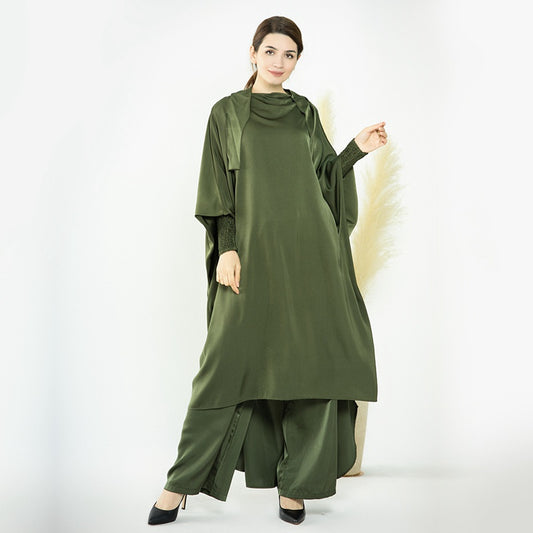 Muslim Women Nida Loose Pants Suits With Jilbab Tops Robes