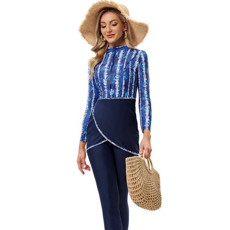 3 Pieces Set Muslim Women Swimwear Swimsuit Burkini Islamic Bathing Suit