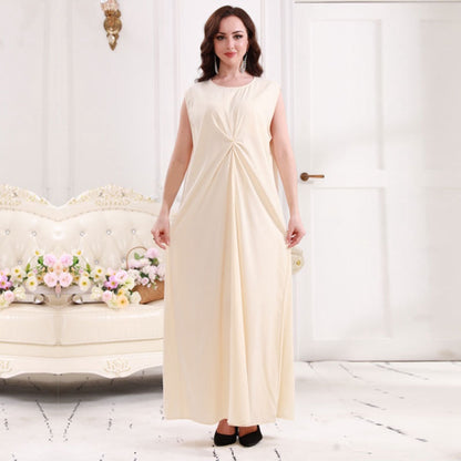 Muslim Women Abaya Under Sleeveless Satin Inner Slip Dress Underdress