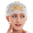 Fashion Muslim Women Arab Embroidery Hijab Caps Hat Turban