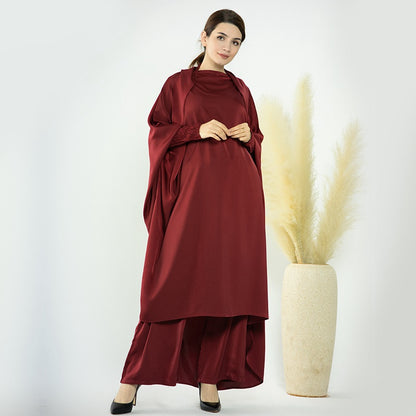 Muslim Women Nida Loose Pants Suits With Jilbab Tops Robes