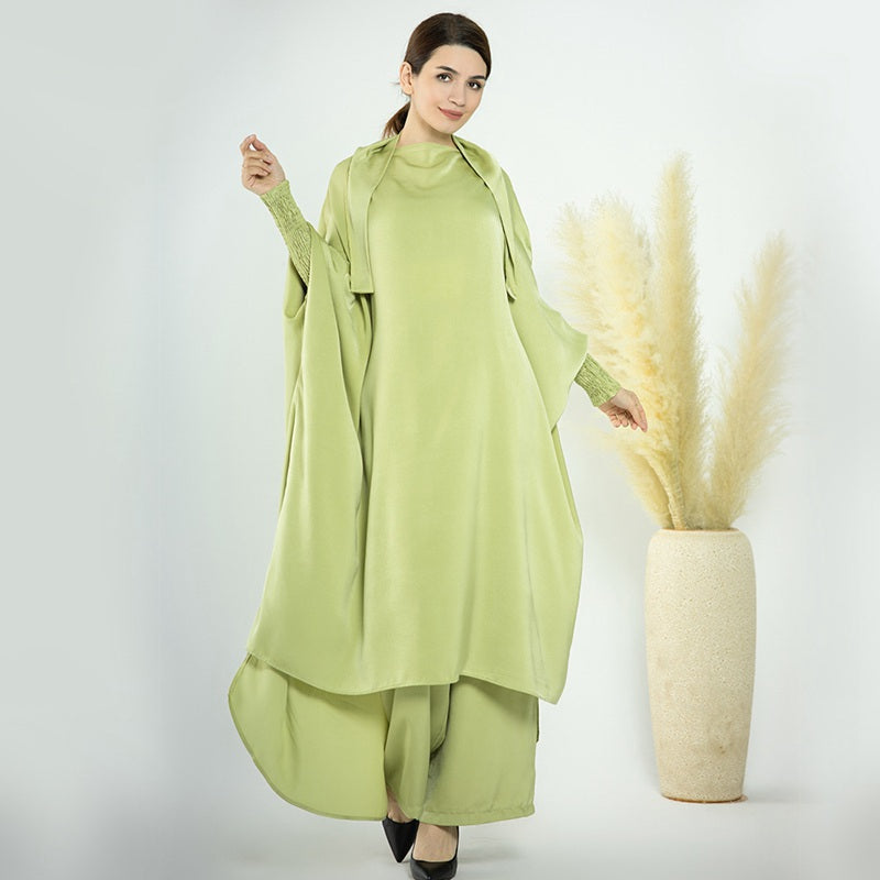 Muslim Women Nida Loose Pants Suits With Jilbab Tops Robes