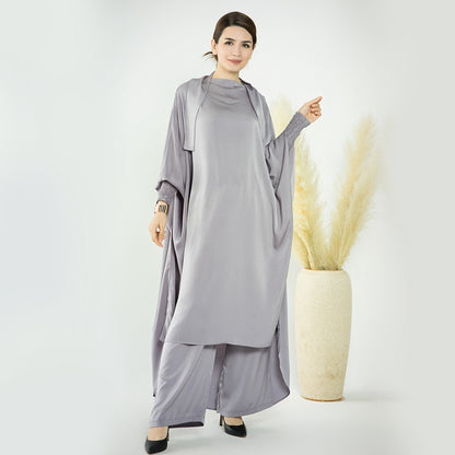 Muslim Women Nida Loose Pants Suits With Jilbab Tops Robes