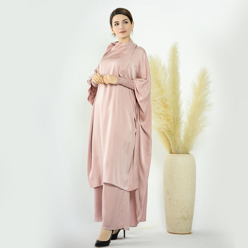 Muslim Women Nida Loose Pants Suits With Jilbab Tops Robes