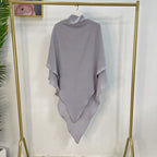 Muslim Women Cotton Blended Two Layers Long Khimar Overhead