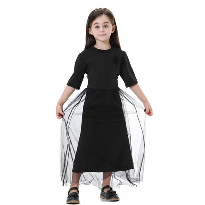 Middle East Arab Kids Clothes Girl Fashion Mesh Dress