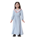 V-Neck Long Sleeve Abaya Dress For Girls Middle East Arab Kids