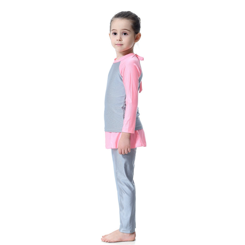 3 Pieces Set Girl Burkinis Muslim Child Swimwear Swimsuit