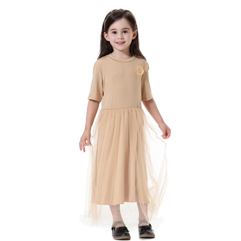Middle East Arab Kids Clothes Girl Fashion Mesh Dress