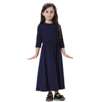 Young Girls Abaya Middle East Arab Clothing Kids School Wear