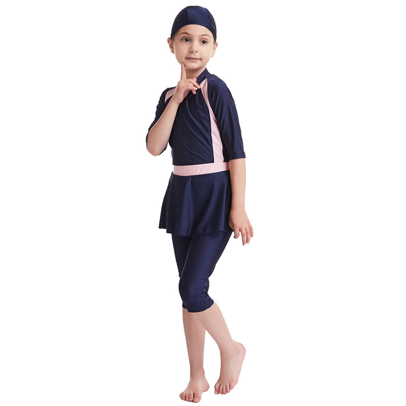 Muslim Girl Burkinis 3 Pieces Set Child Swimwear Swimsuit
